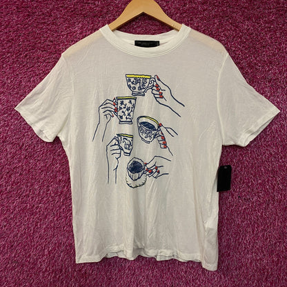 Junk Food Clothing Women's Tea Party Vintage Style Tissue Tee Large