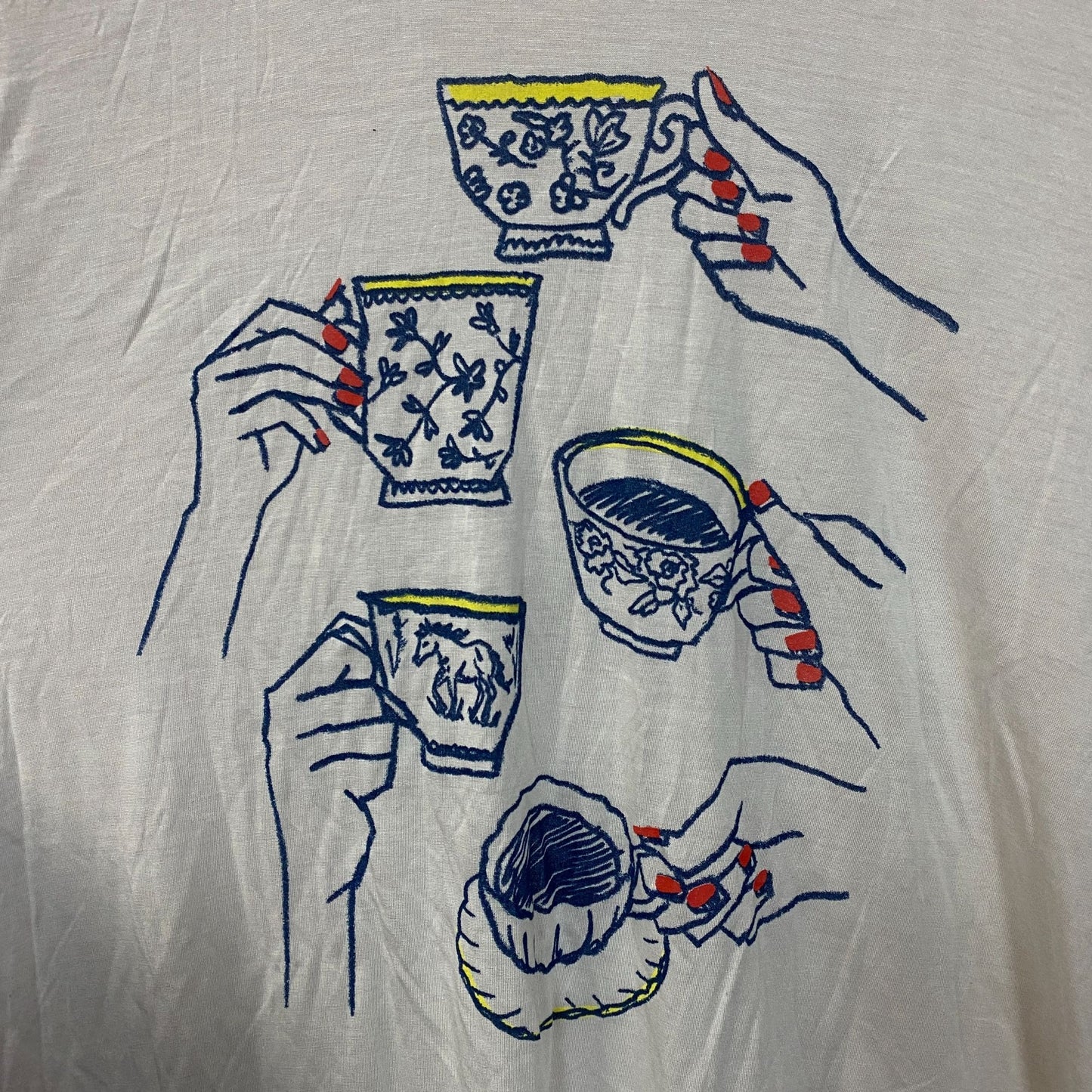Junk Food Clothing Women's Tea Party Vintage Style Tissue Tee Large