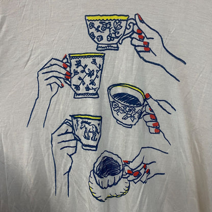 Junk Food Clothing Women's Tea Party Vintage Style Tissue Tee Large