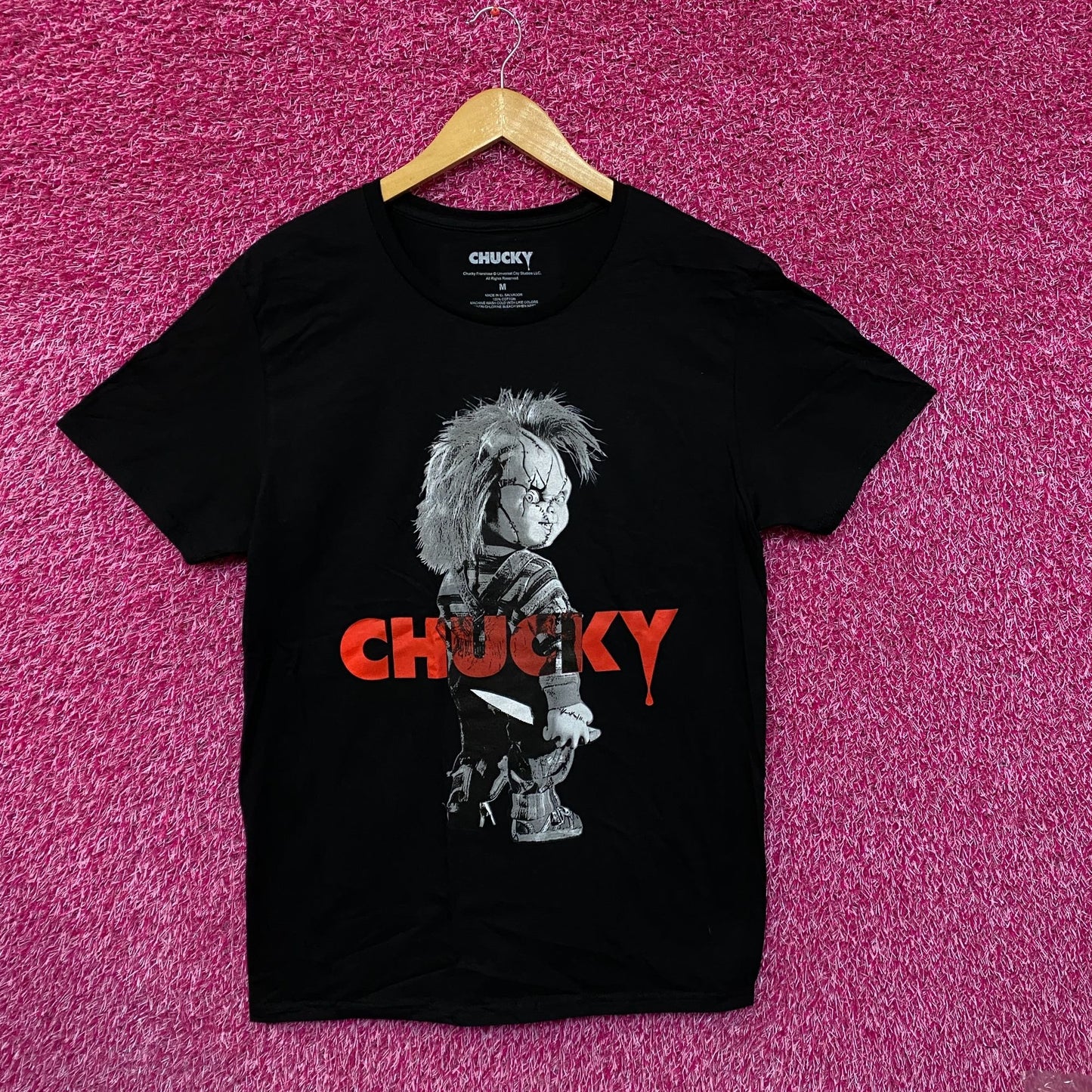 Chucky Black and White Portrait Tshirt size medium