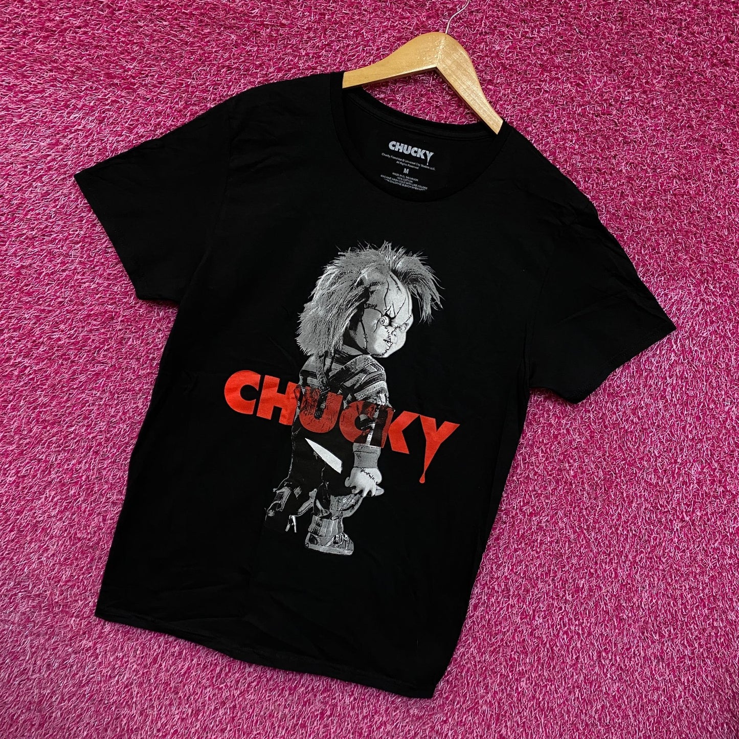 Chucky Black and White Portrait Tshirt size medium