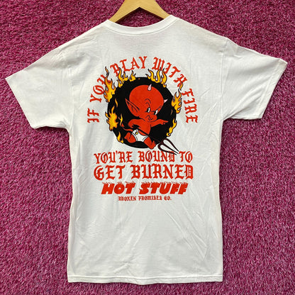 Broken Promises x Hot Stuff Get Burned White T-Shirt Small
