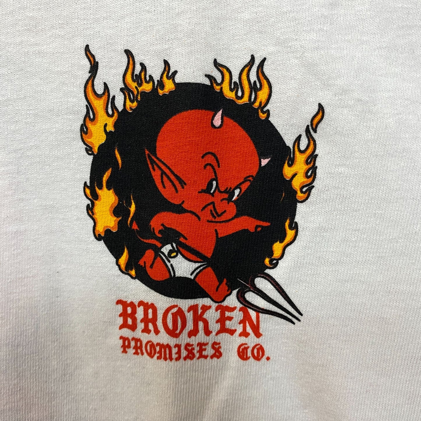 Broken Promises x Hot Stuff Get Burned White T-Shirt Small