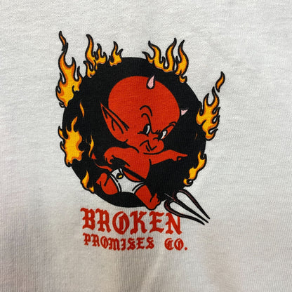 Broken Promises x Hot Stuff Get Burned White T-Shirt Small