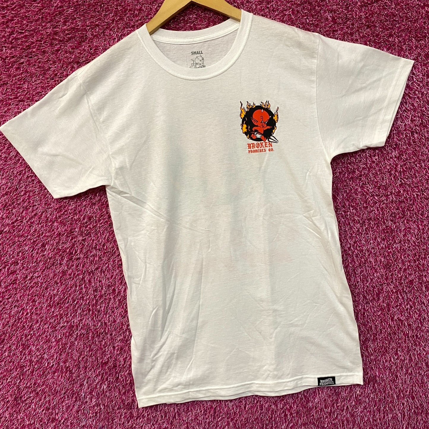 Broken Promises x Hot Stuff Get Burned White T-Shirt Small