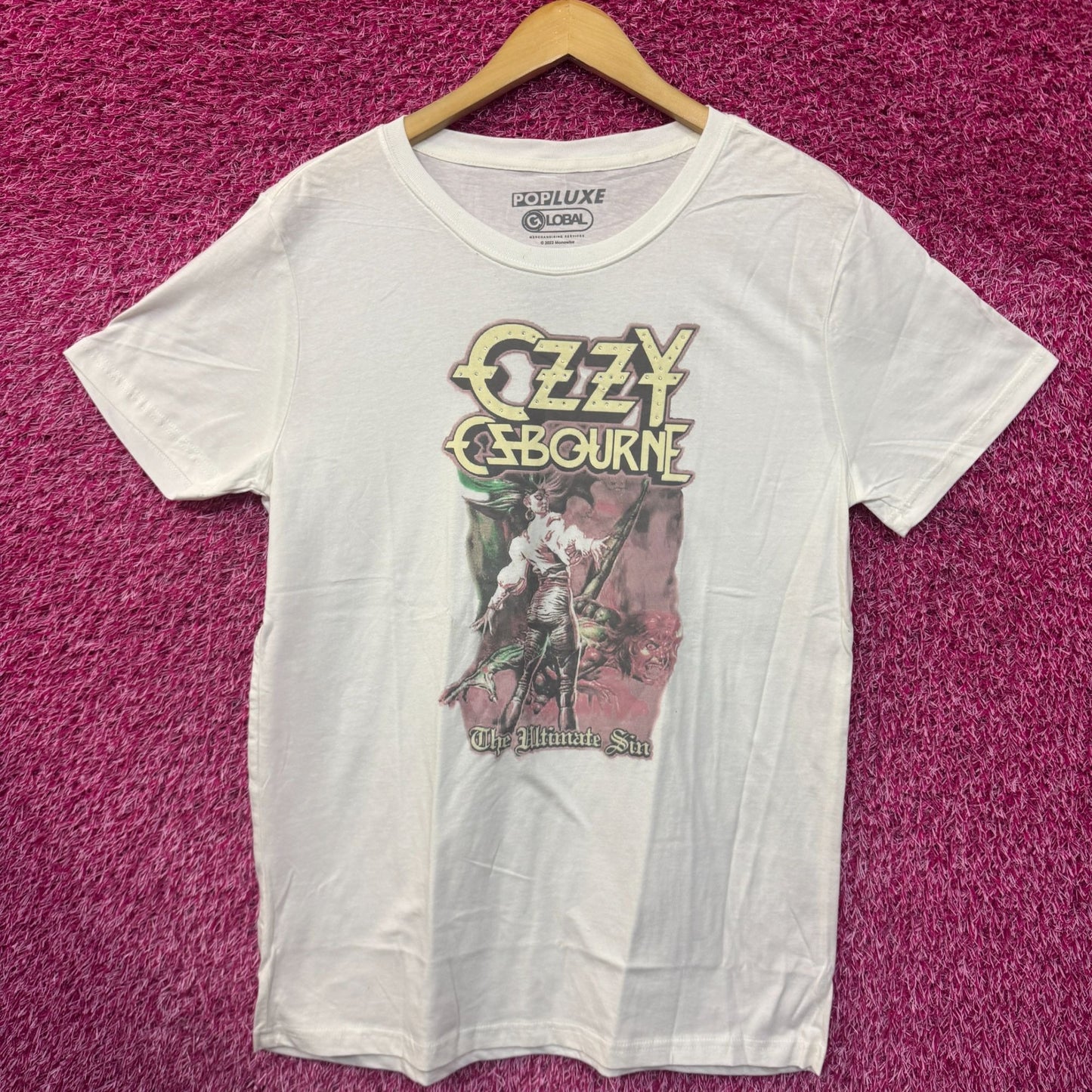 Ozzy Ozbourne The Ultimate Sin Bedazzled Goth Metal Tee medium