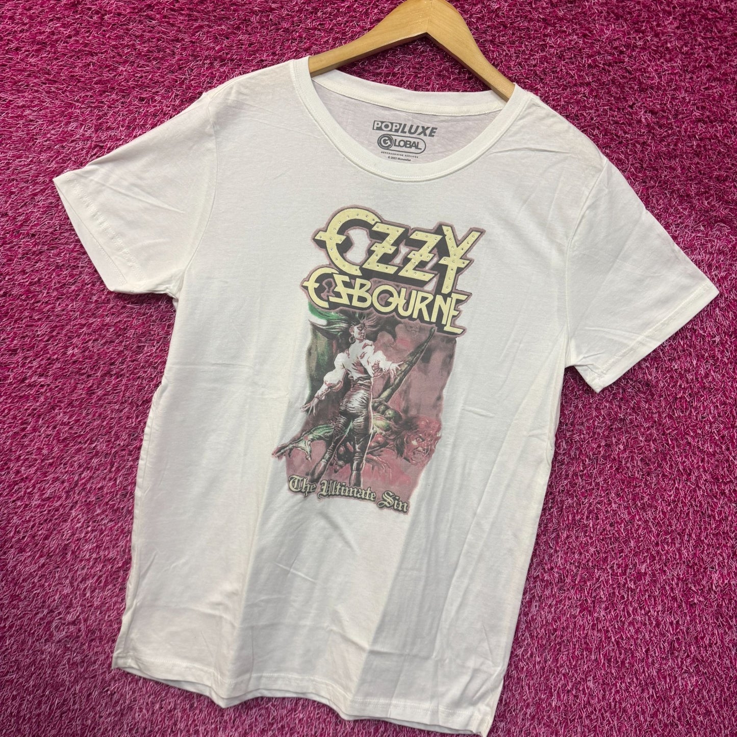 Ozzy Ozbourne The Ultimate Sin Bedazzled Goth Metal Tee medium
