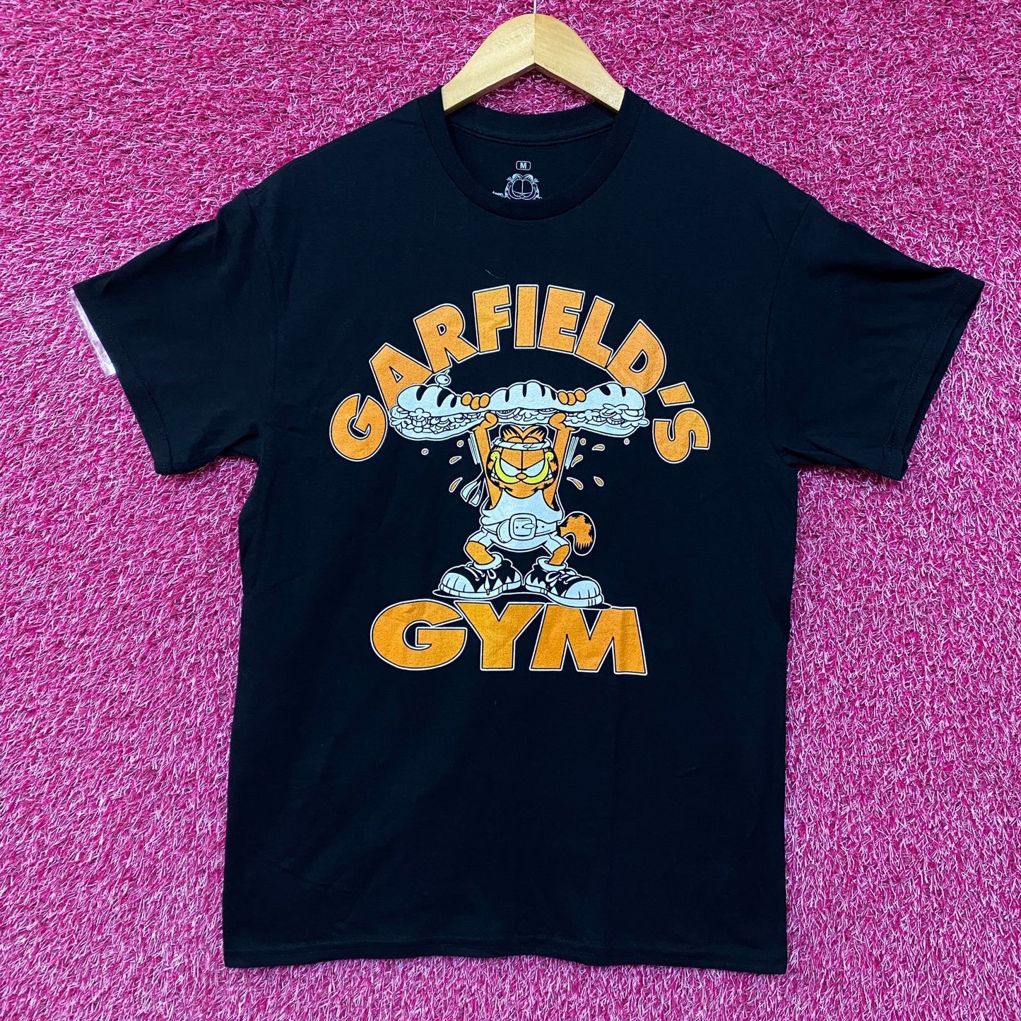 Garfield's Gym Lifting Sub Graphic Design T-Shirt Medium