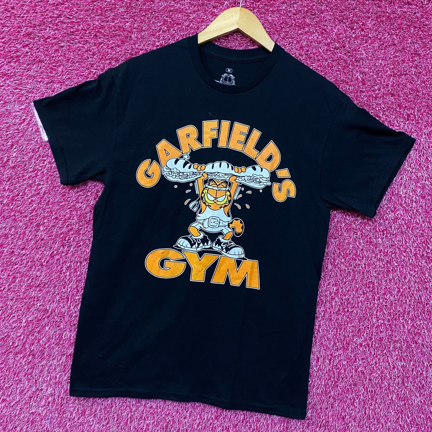 Garfield's Gym Lifting Sub Graphic Design T-Shirt Medium