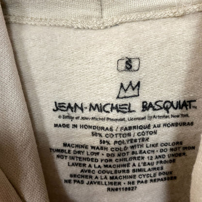 Jean Michel Basquiat Crown King Design Biege Hoodie size Small