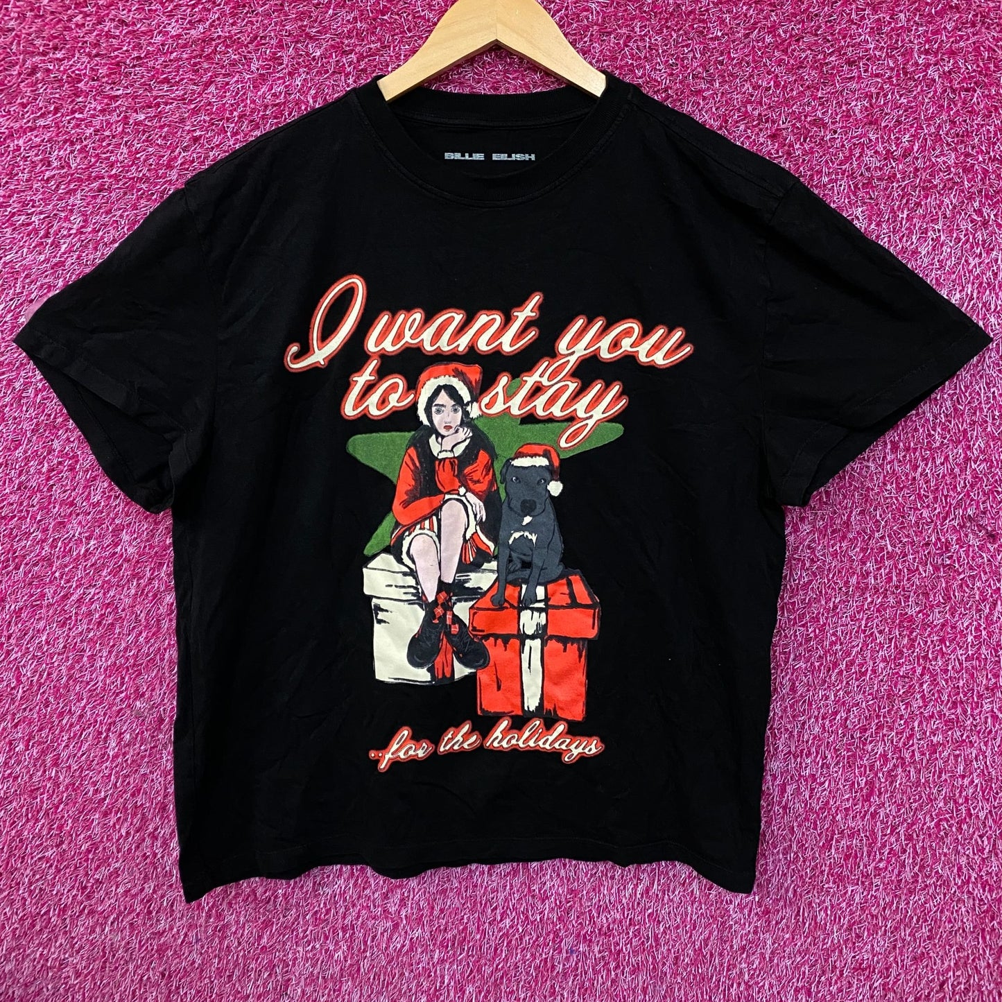 Billie Eilish Stay For The Holidays Graphic T-shirt Large