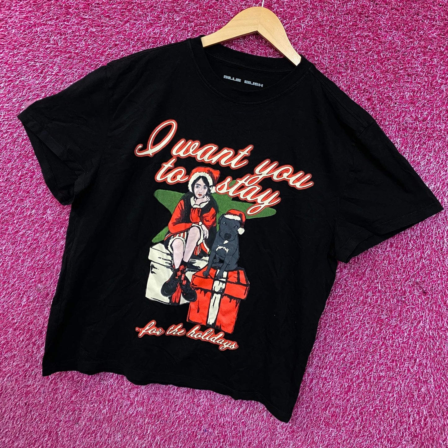 Billie Eilish Stay For The Holidays Graphic T-shirt Large