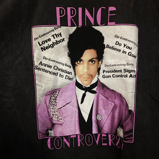 Prince Controversy Washed Acid-Wash Graphic T-Shirt XL