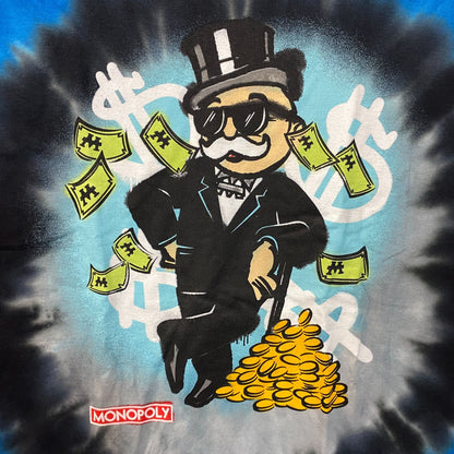 Monopoly Rich Uncle Pennybags Mr. Monopoly Tie Dye T-Shirt Small