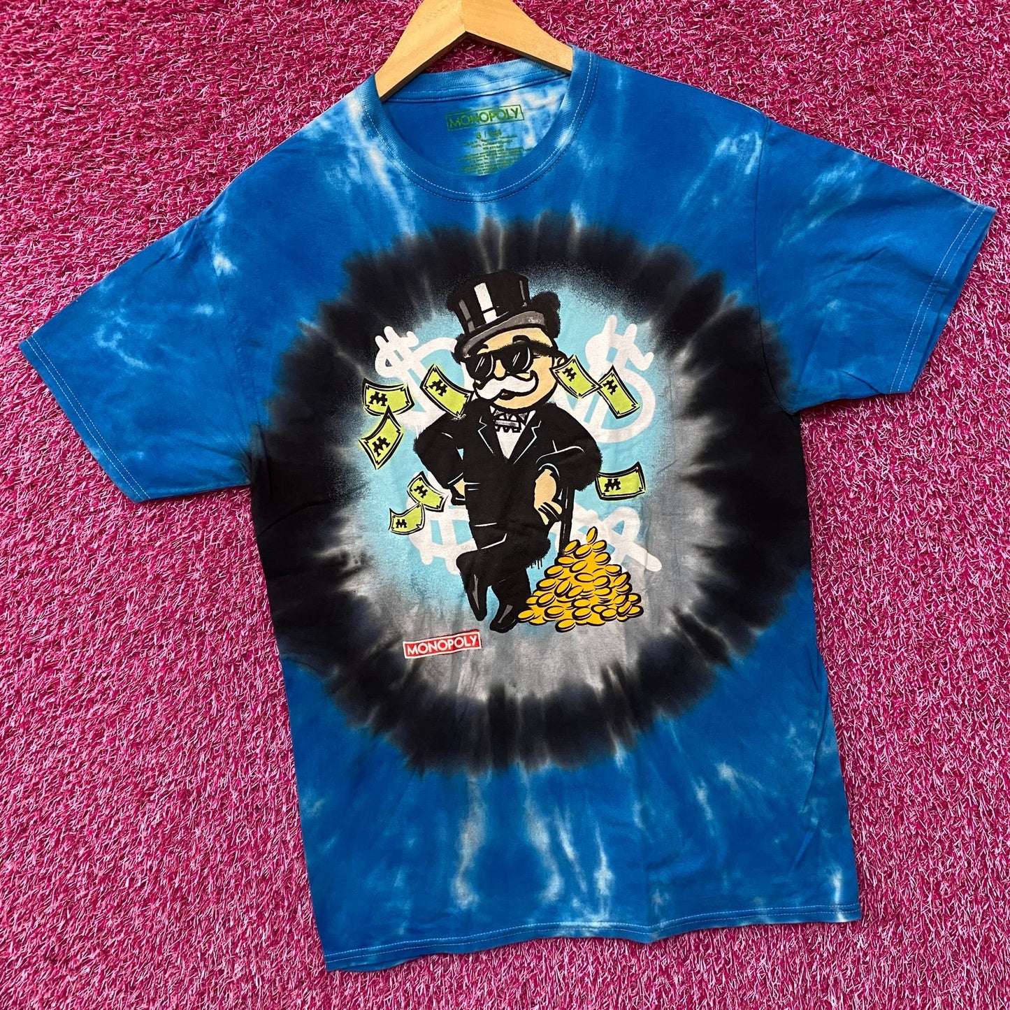 Monopoly Rich Uncle Pennybags Mr. Monopoly Tie Dye T-Shirt Small