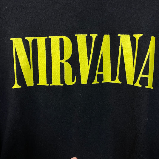 Nirvana Nevermind Dead Smiley Logo Grunge Band Graphic Hoodie XS