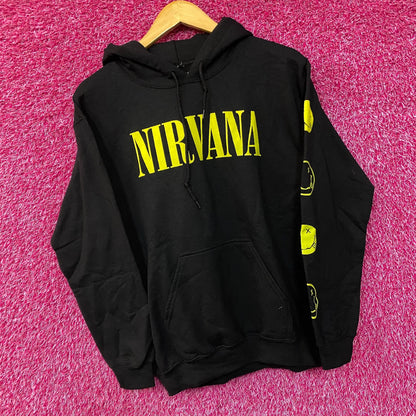 Nirvana Nevermind Dead Smiley Logo Grunge Band Graphic Hoodie XS
