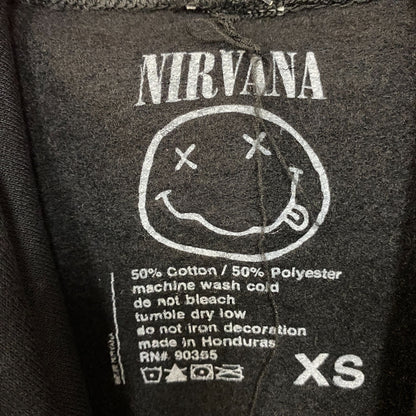 Nirvana Nevermind Dead Smiley Logo Grunge Band Graphic Hoodie XS