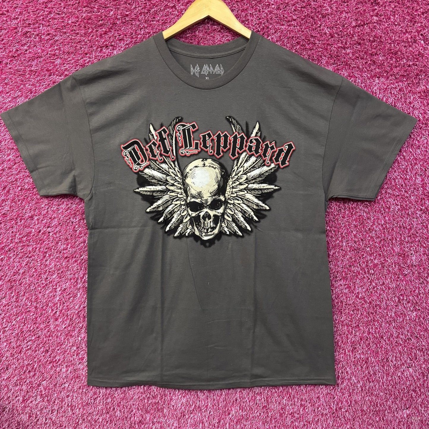 Def Leppard Winged Skill Graphic Gray T-Shirt XL