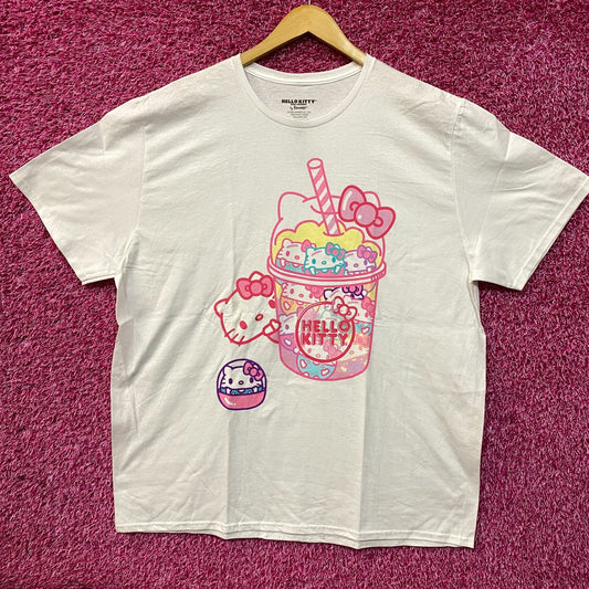 Sanrio Hello Kitty Boba Tea Kawaii Graphic Design T-Shirt XL