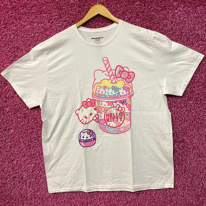 Sanrio Hello Kitty Boba Tea Kawaii Graphic Design T-Shirt XL