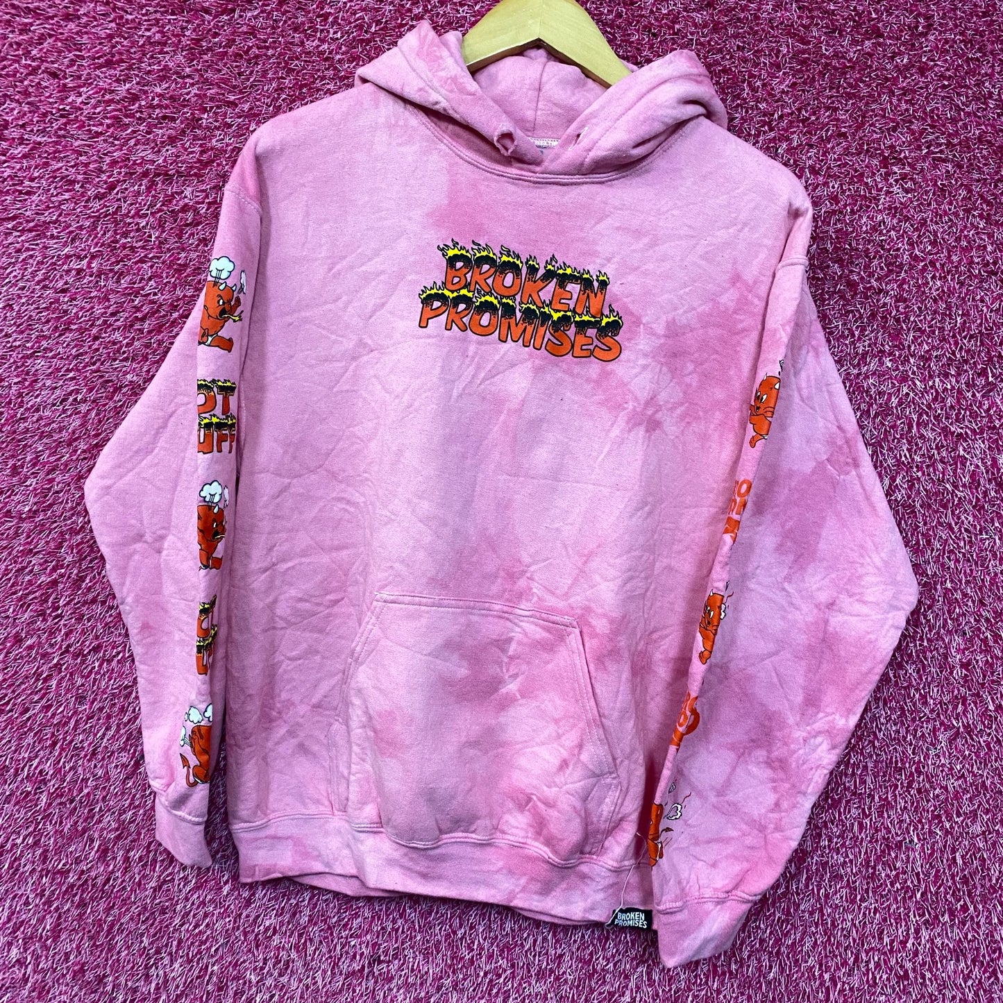 Broken Promises Hot Stuff Tiedye hoodie size Medium
