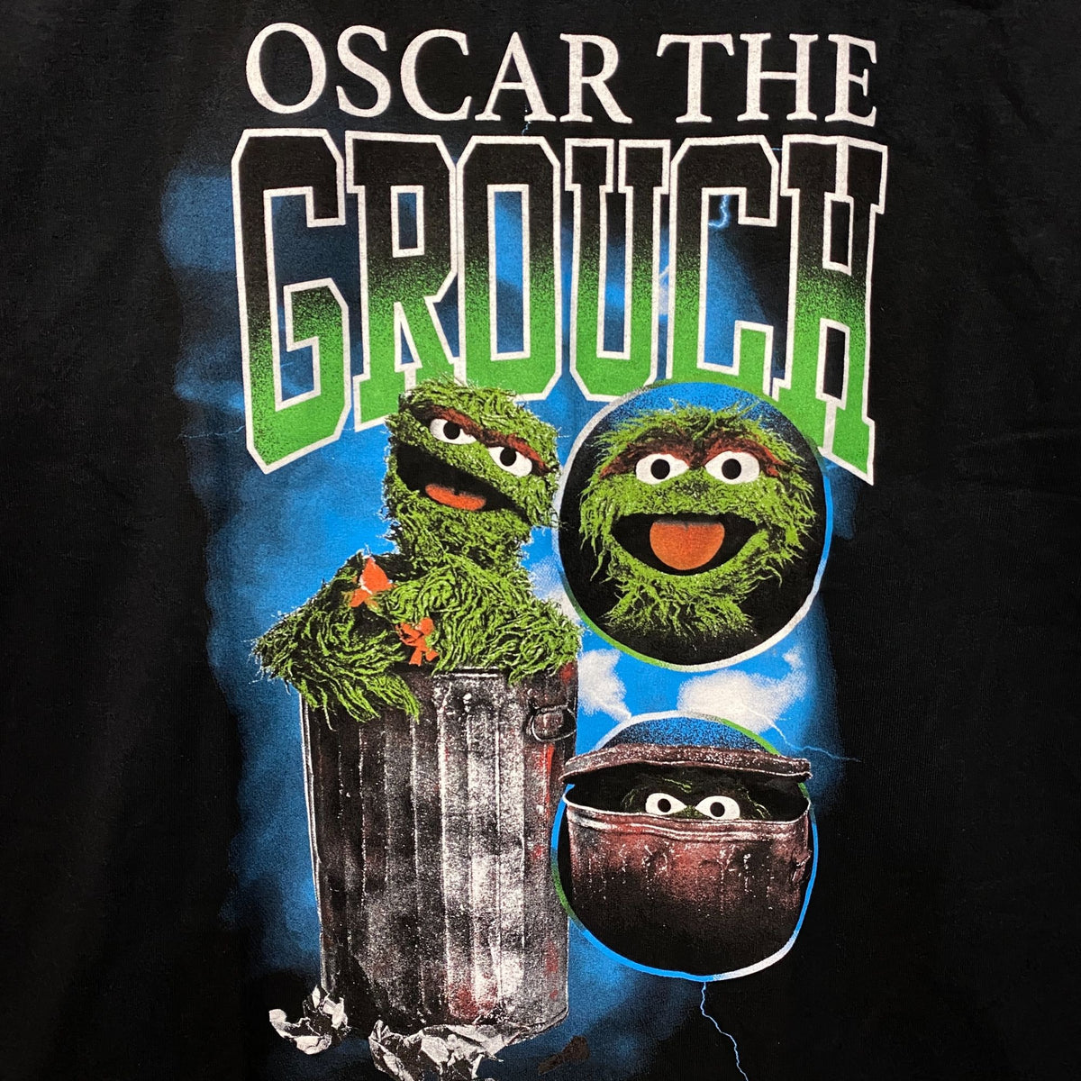Sesame Street Oscar The Grouch Retro Graphic T-Shirt Large