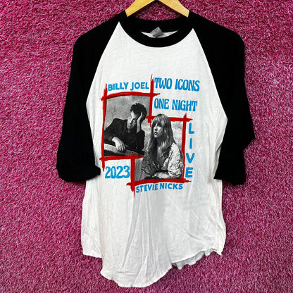 Billy Joel N Stevie Nicks white baseball Tour 2023 Tshirt size Medium