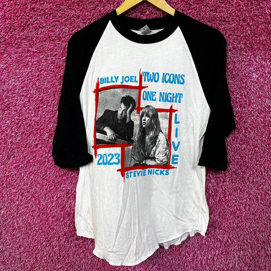 Billy Joel N Stevie Nicks white baseball Tour 2023 Tshirt size Medium