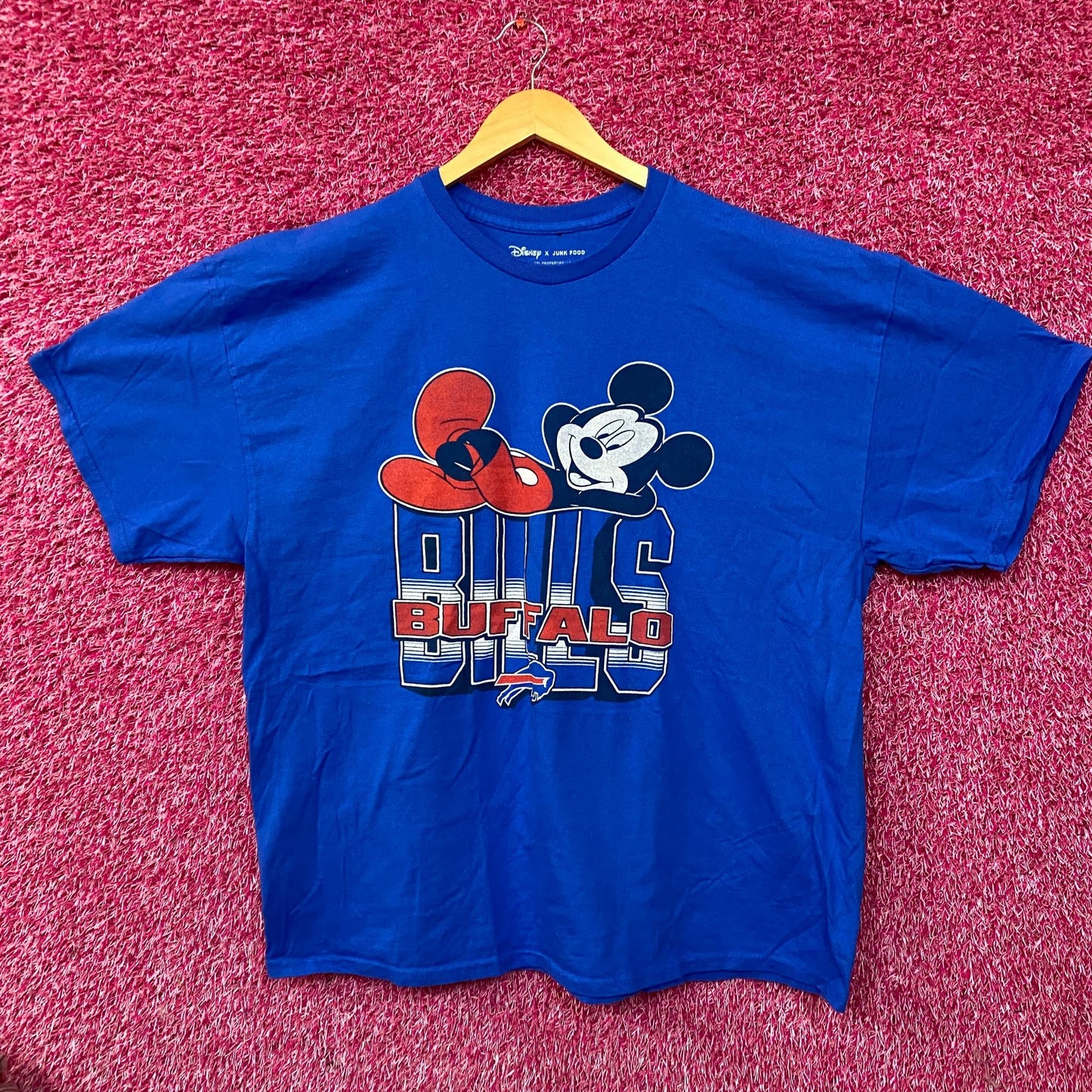 Junk Food X Mickey Mouse NFL Buffalo Bills Blue T-Shirt XL