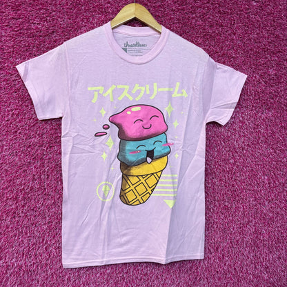 Threadless Kawaii Ice cream Graphic Design T-Shirt Small