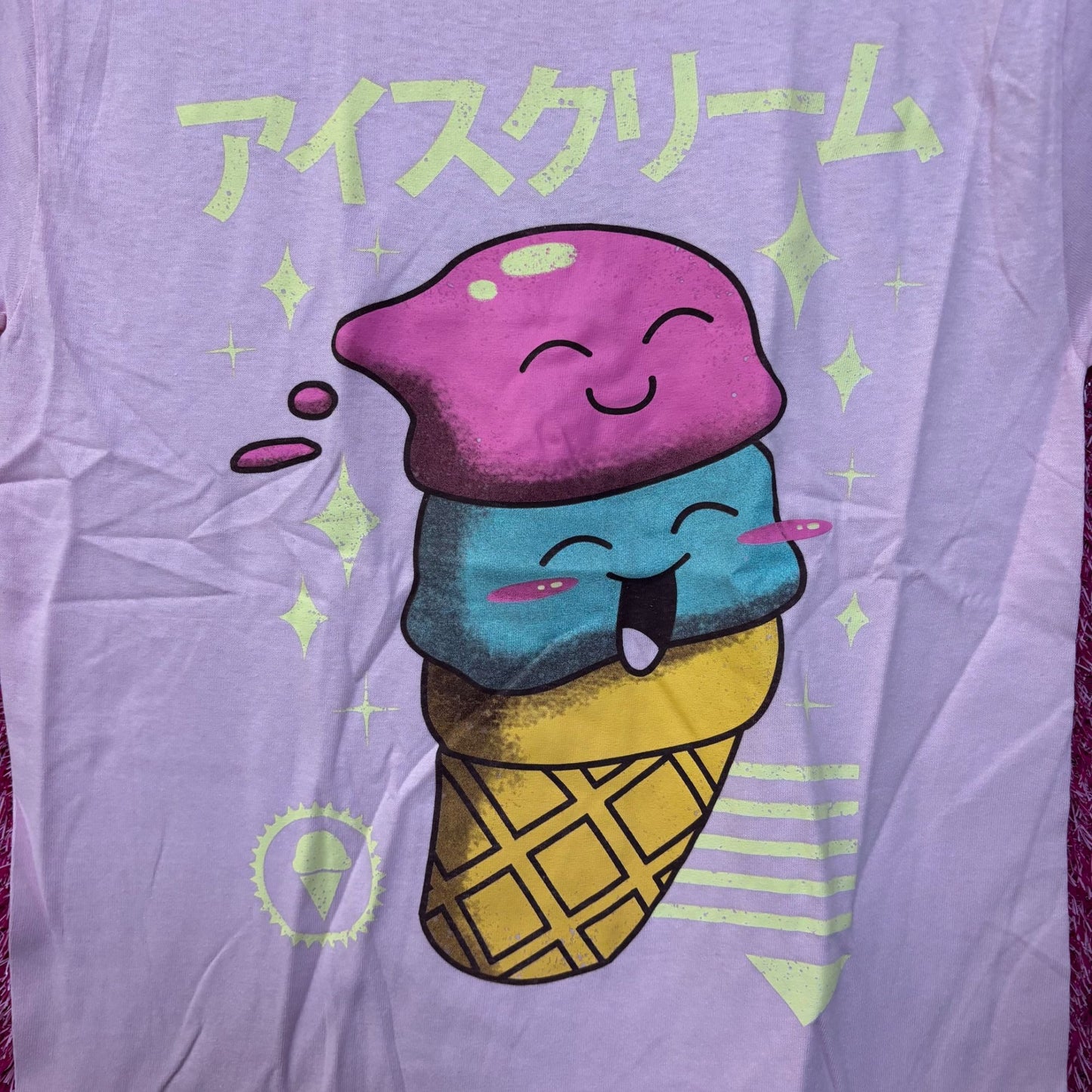 Threadless Kawaii Ice cream Graphic Design T-Shirt Small