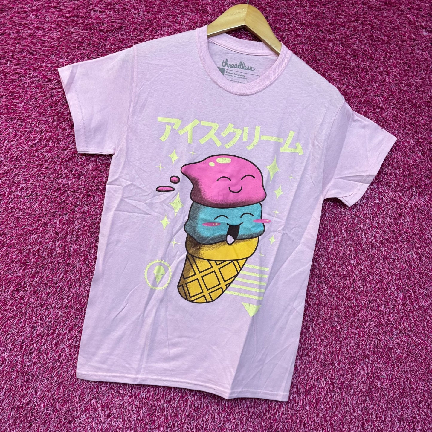Threadless Kawaii Ice cream Graphic Design T-Shirt Small