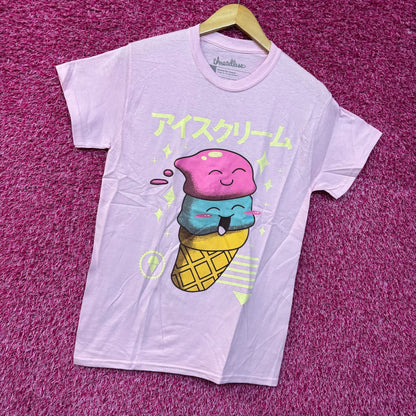 Threadless Kawaii Ice cream Graphic Design T-Shirt Small
