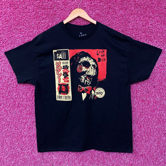 Saw Billy the Puppet Live Or Die Horror Movie T-Shirt XL