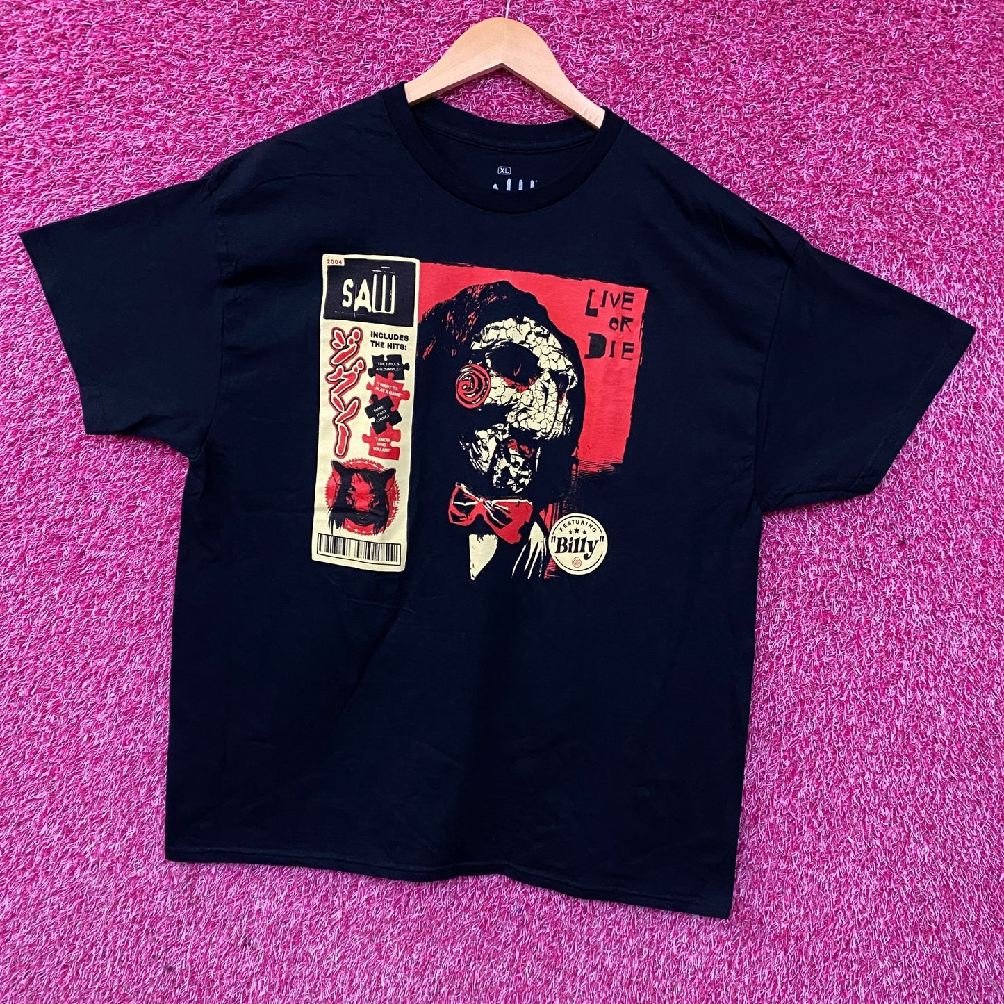 Saw Billy the Puppet Live Or Die Horror Movie T-Shirt XL