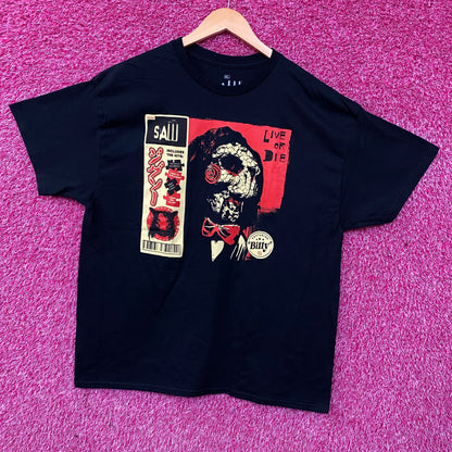 Saw Billy the Puppet Live Or Die Horror Movie T-Shirt XL