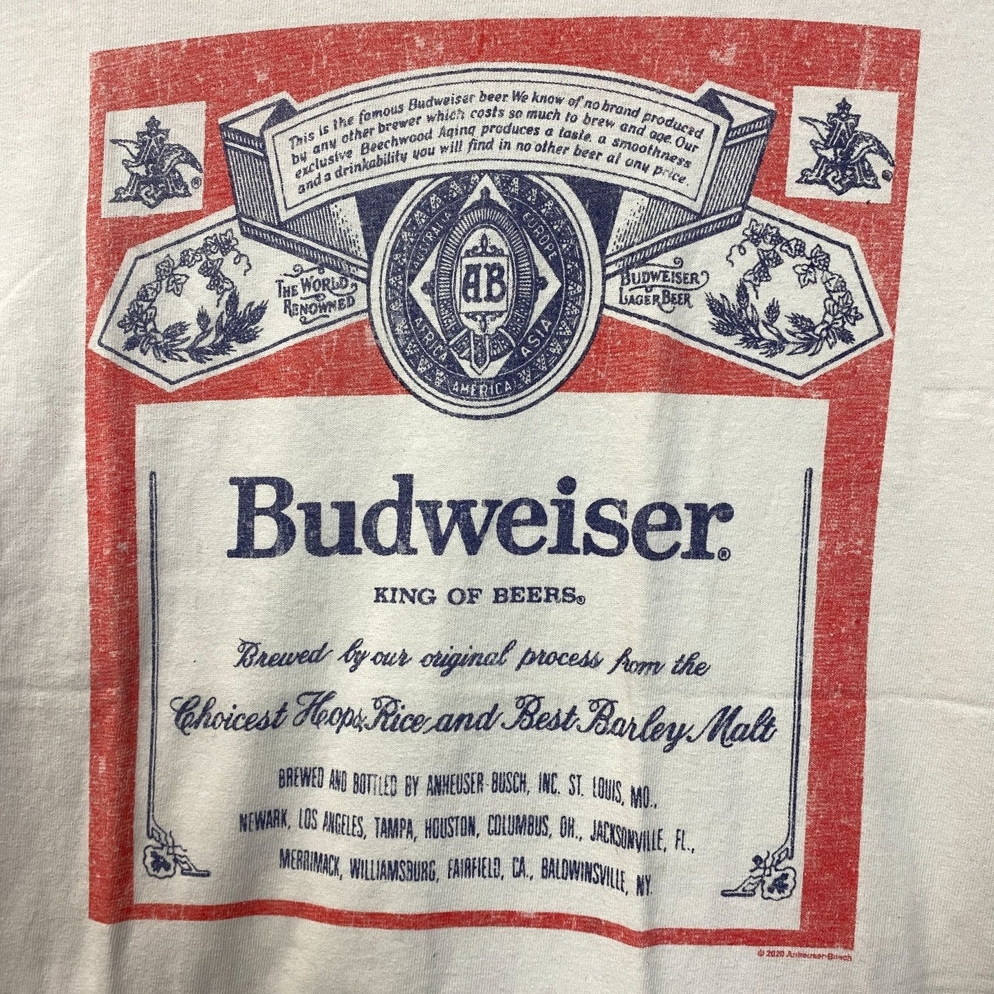 Budweiser King Of Beers Vintage Style T-Shirt Small