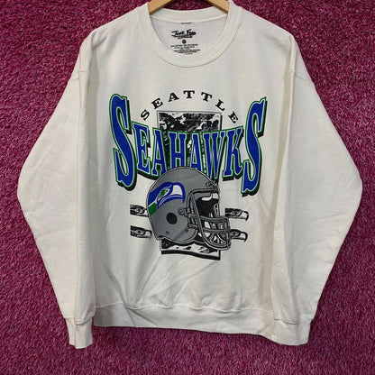 Junk Food Seattle Seahawks Throwback Helmet Graphic Sweatshirt Medium