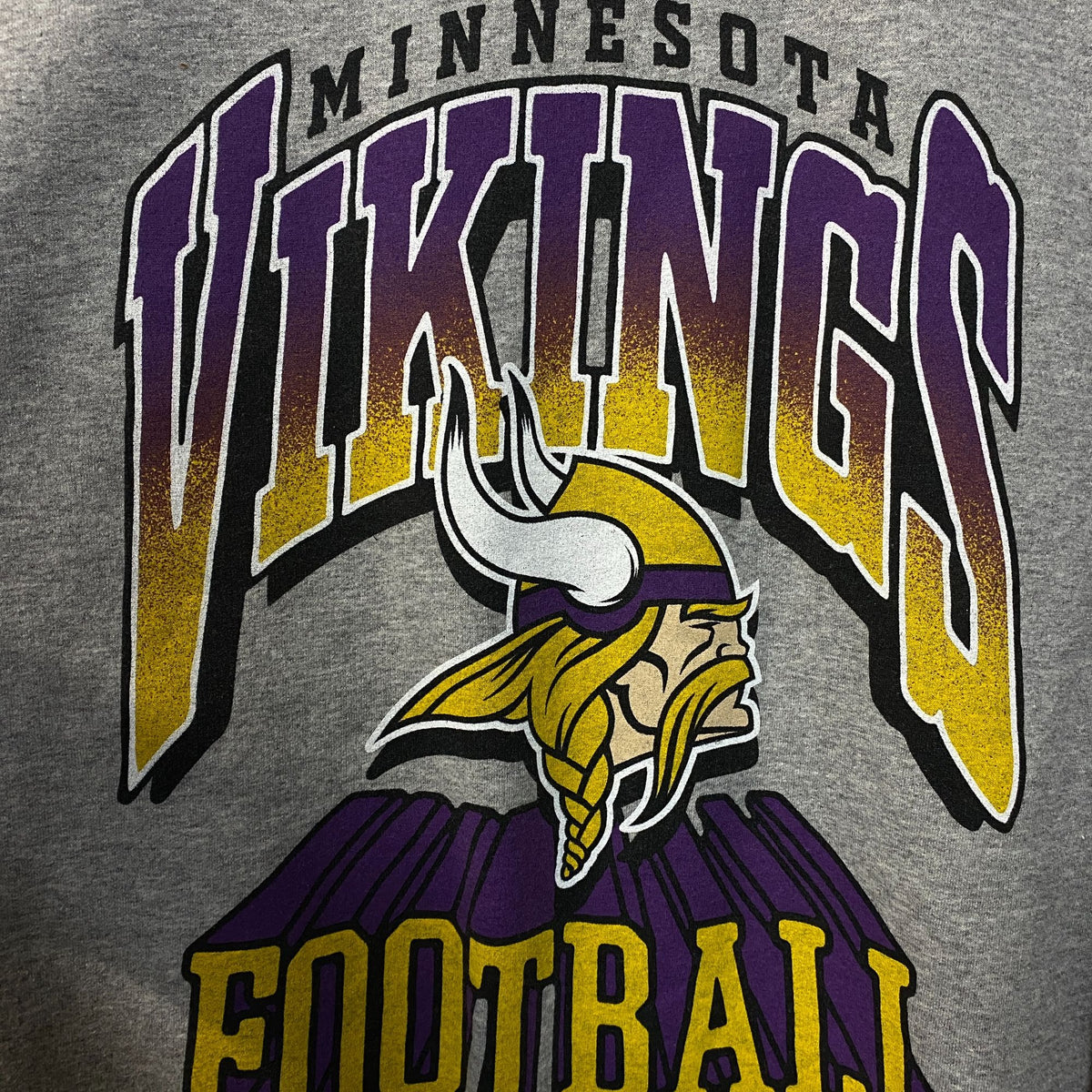 Junk Food Clothing Minnesota Vikings Heathered Gray Crewneck Pullover Sweatshirt Small