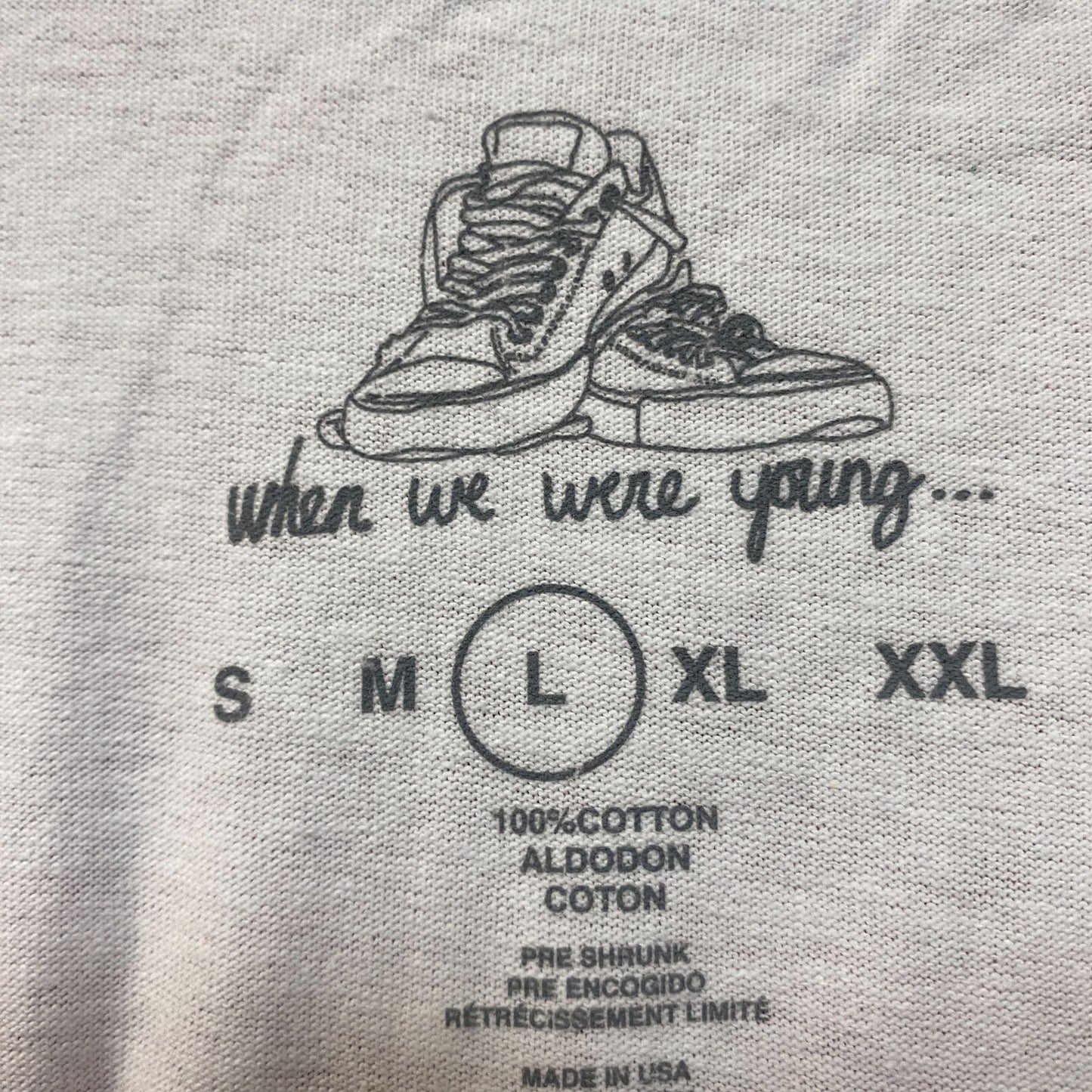 When We Are Young Notebook Tshirt size large