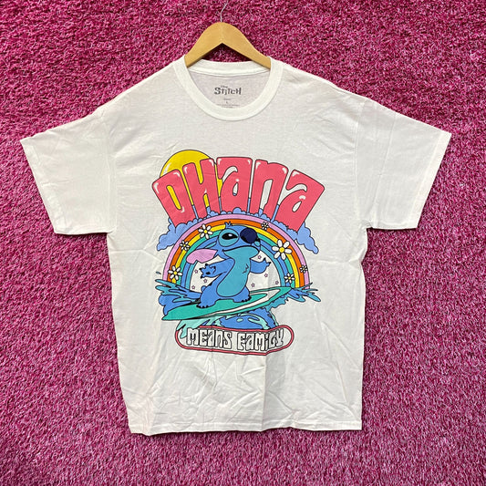 Stitch Surfing Ohana Means Family Disney Lilo & Stitch Tee L