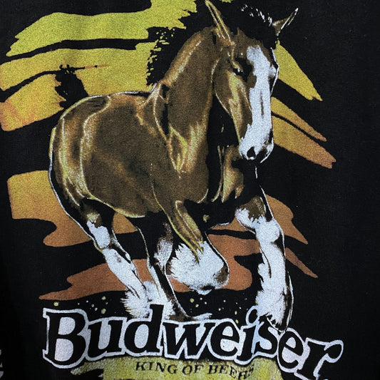 Junk Food Budweiser Neon Clydesdale King of Beers Crewneck Sweatshirt XL