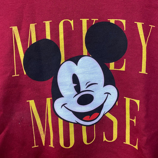 Mickey Mouse Wink Spell-Out Disney Crewneck Sweater Medium