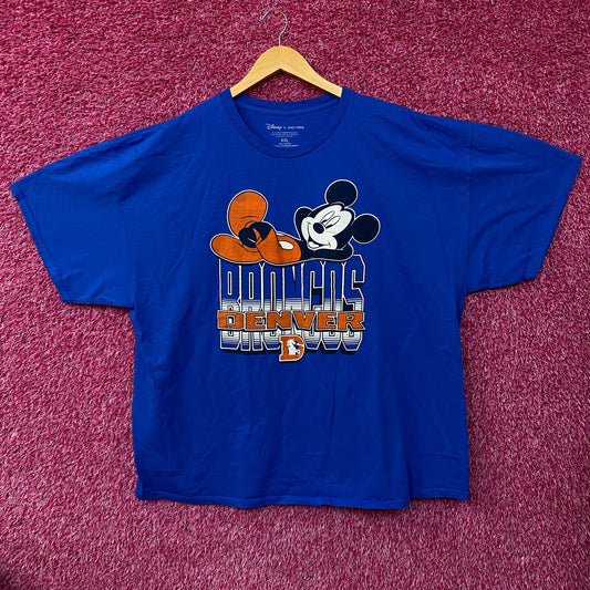 Disney x Junk Food NFL Denver Broncos Mickey Mouse Kick Back T-Shirt 2XL