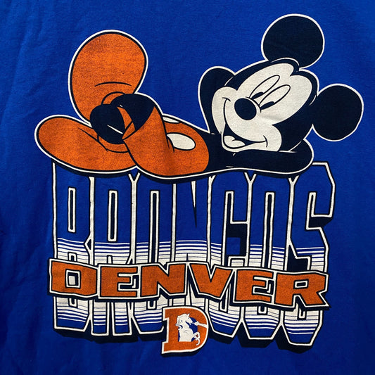 Disney x Junk Food NFL Denver Broncos Mickey Mouse Kick Back T-Shirt 2XL