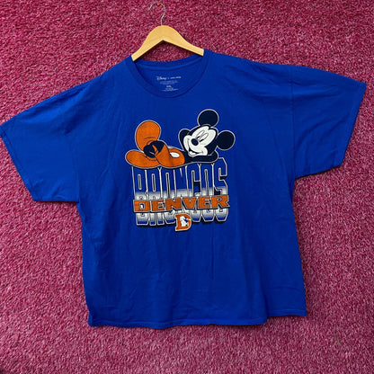 Disney x Junk Food NFL Denver Broncos Mickey Mouse Kick Back T-Shirt 2XL