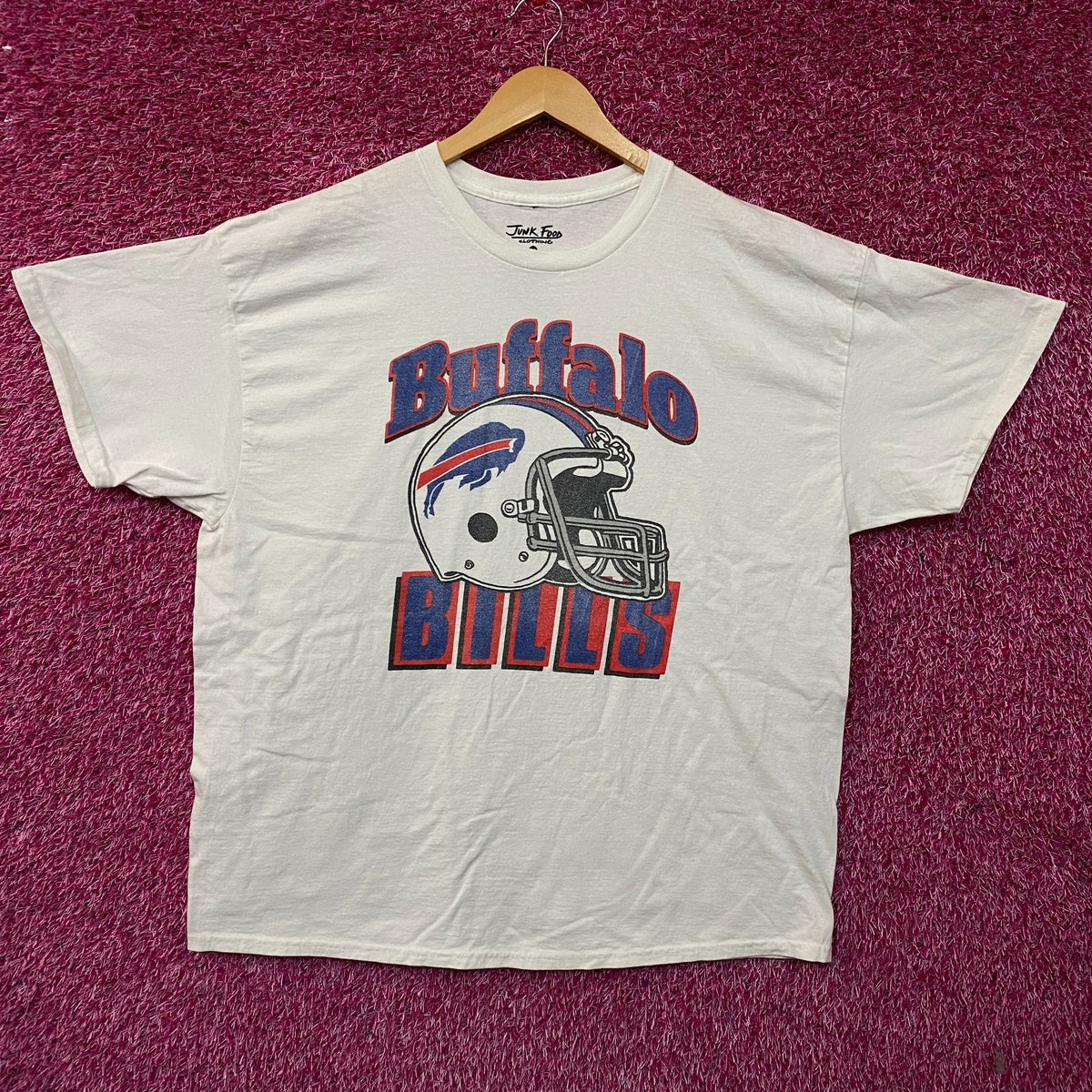 Junk Food Clothing NFL Buffalo Bills Throwback Helmet Logo T-Shirt XL
