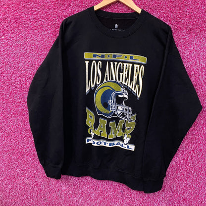 Junk Food Clothing Los Angeles Rams NFL Helmet Logo Crewneck Sweater Medium