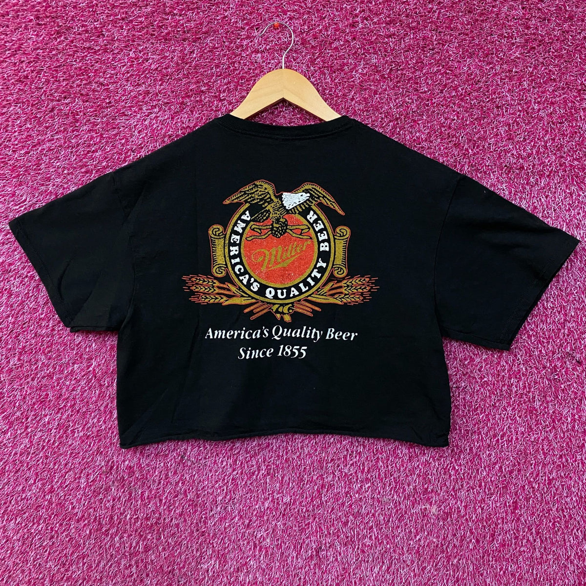 Junk Food Miller High Life Beer Logo Women's Crop Tee Medium
